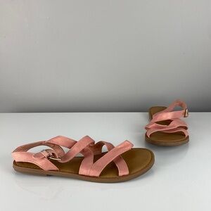 Toms Pink Shimmer Sicily Sandals Size 9